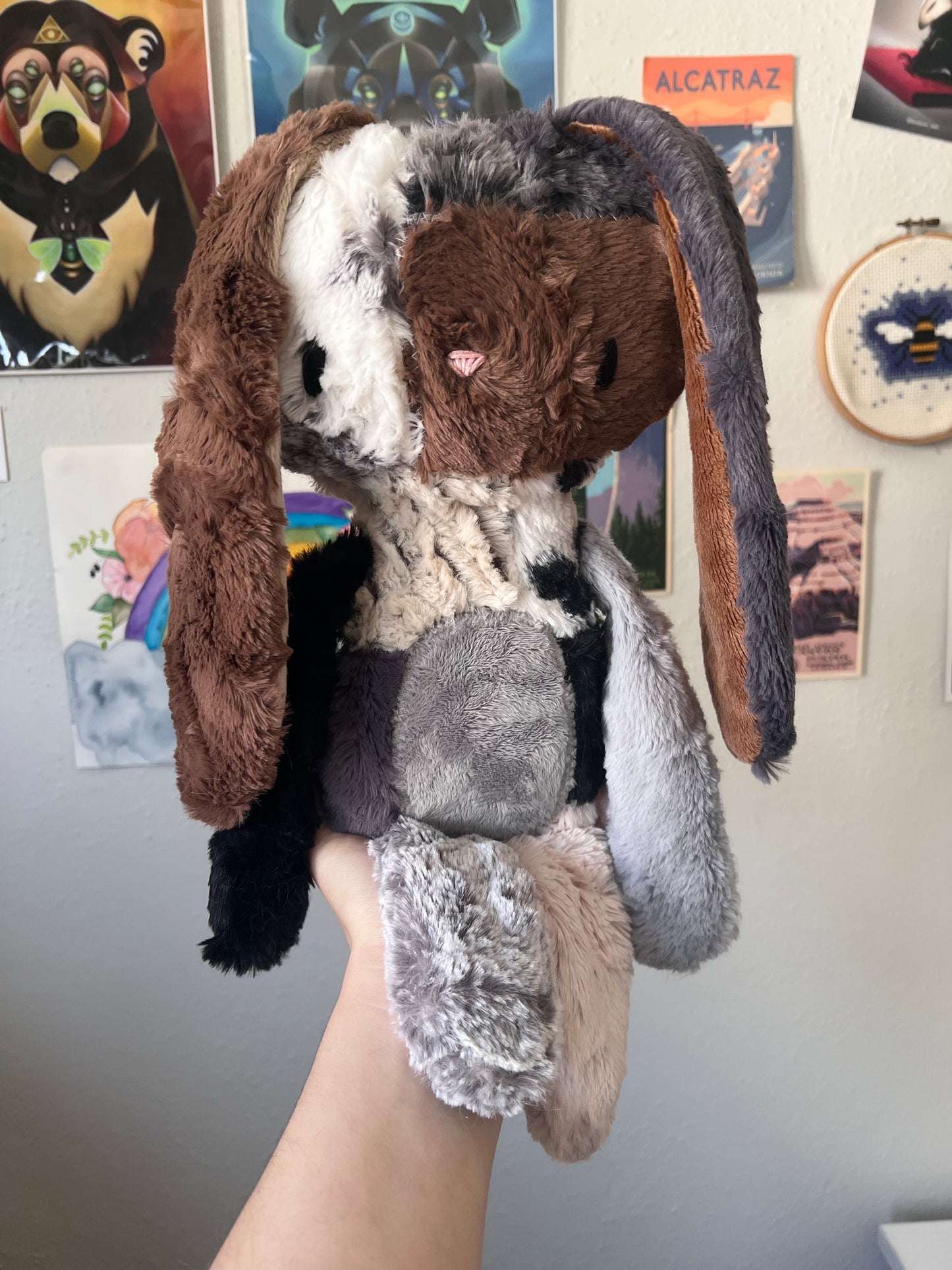 Cinna the Neutral Patchwork Bunny